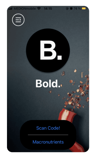 Bold fitness tracking app home page built by react native over expo client